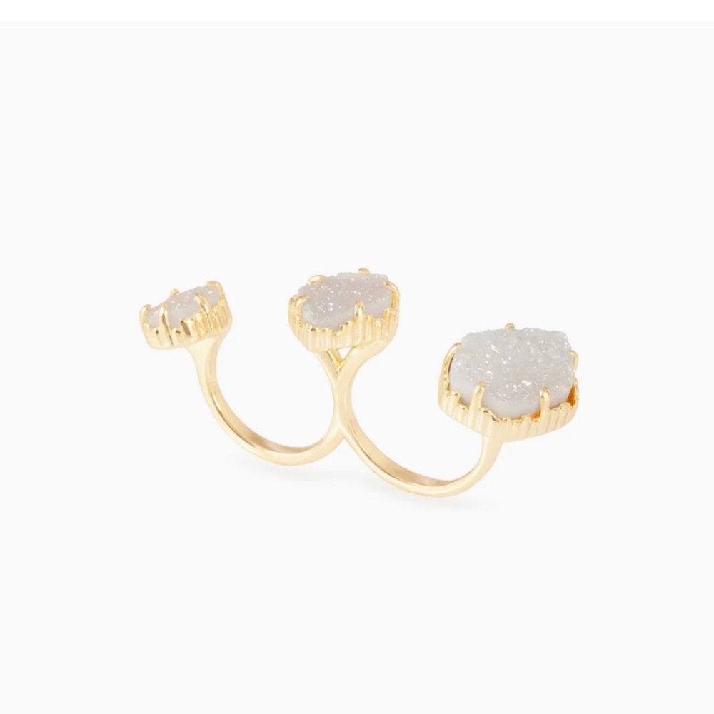 Kendra Scott Naomi Gold Double Ring In Drusy